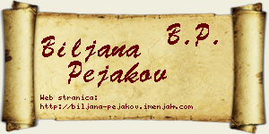 Biljana Pejakov vizit kartica
